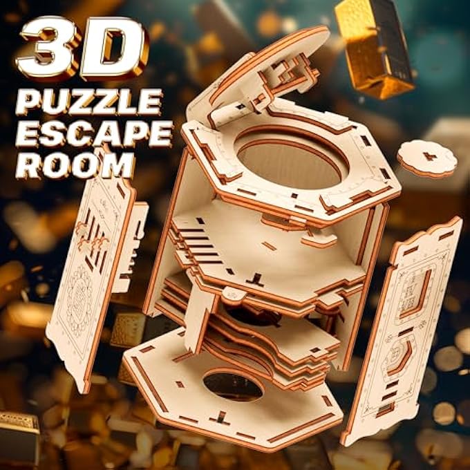 FORT KNOX BOX PRO 3D PUZZLE GAME - 3-IN-1 WOODEN PUZZLE BOX GAME - BRAINTEASER - GIFT BOX RIDDLE GAME - PUZZLE BOX FOR CHILDREN AND ADULTS - MIND PUZZLES 3D WOODEN PUZZLE - ESCAPE ROOM GAMES - Image 2